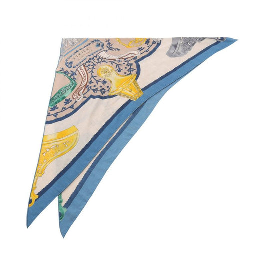 Hermes Scarf Triangle JEAN Etriers Silk Shawl Ladies Used B