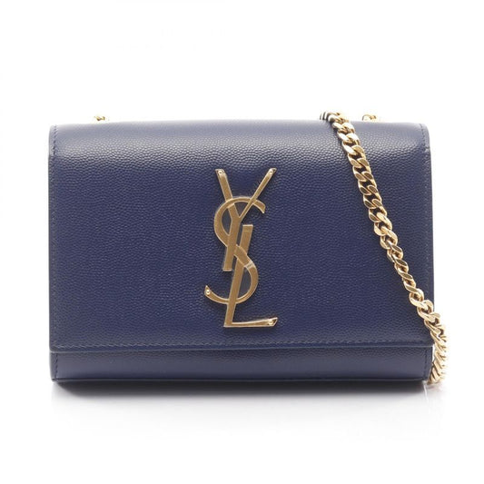 Saint Laurent Paris Shoulder Bag Kate 354121 Blue Leather Kate Mini Chain