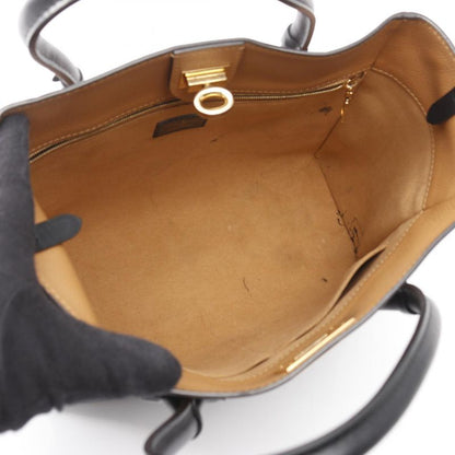 Louis Vuitton Handbag On My Side MM M53823 Noir Black Leather PVC Coated Canvas