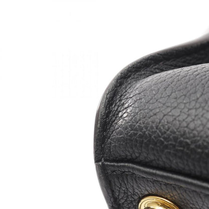 Louis Vuitton Handbag On My Side MM M53823 Noir Black Leather PVC Coated Canvas