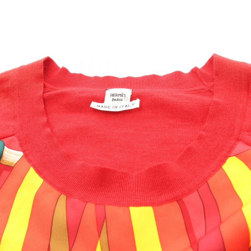 Hermes Knit Jmetz Les Sangles Red Silk Cashmere Knit Women Used A