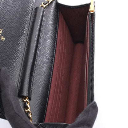 Chanel Shoulder Bag Matelasse Ap0250 Black Calf Leather Matelasse Chain Wallet