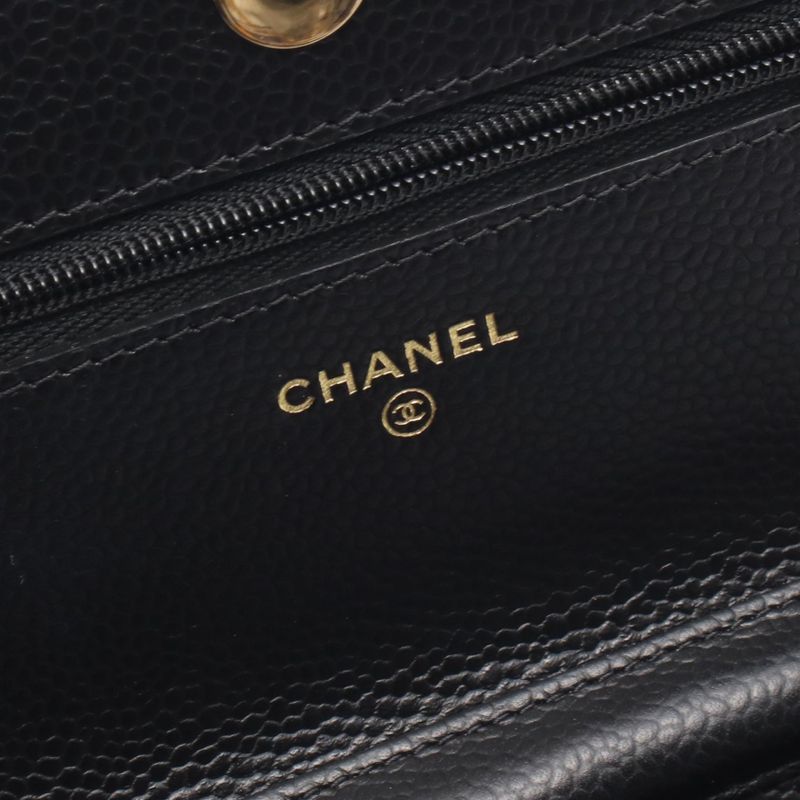 Chanel Shoulder Bag Matelasse Ap0250 Black Calf Leather Matelasse Chain Wallet