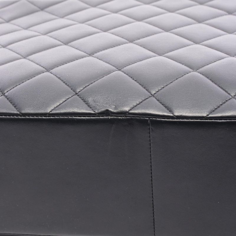 Chanel Shoulder Bag Deca Matelasse Single Flap Black Lambskin (sheepskin) Deca