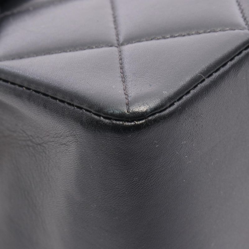 Chanel Shoulder Bag Deca Matelasse Single Flap Black Lambskin (sheepskin) Deca