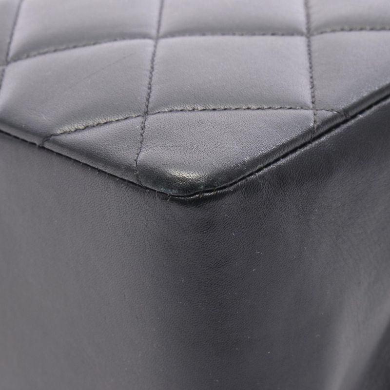 Chanel Shoulder Bag Deca Matelasse Single Flap Black Lambskin (sheepskin) Deca