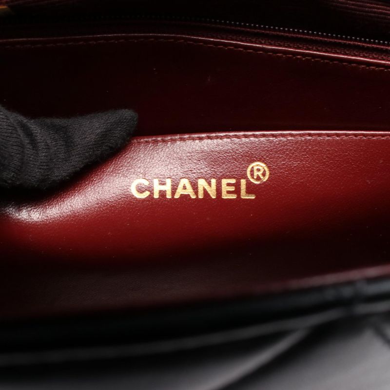 Chanel Shoulder Bag Deca Matelasse Single Flap Black Lambskin (sheepskin) Deca