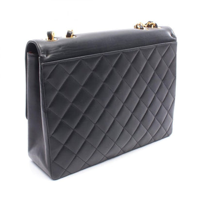 Chanel Shoulder Bag Deca Matelasse Single Flap Black Lambskin (sheepskin) Deca