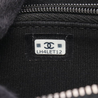 Chanel Round Wallet Matelasse Coco Mark Star Ap3428 Black Calf Leather Coco