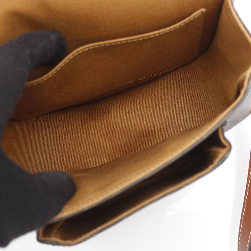 Celine Shoulder Bag Folco Medium Bag Triomphe Tan PVC Coated Canvas Leather