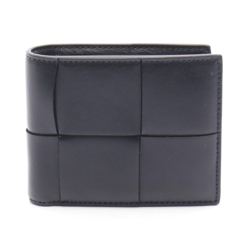 Bottega Veneta Bifold Wallet Cassette Black Leather Cassette Bifold Wallet