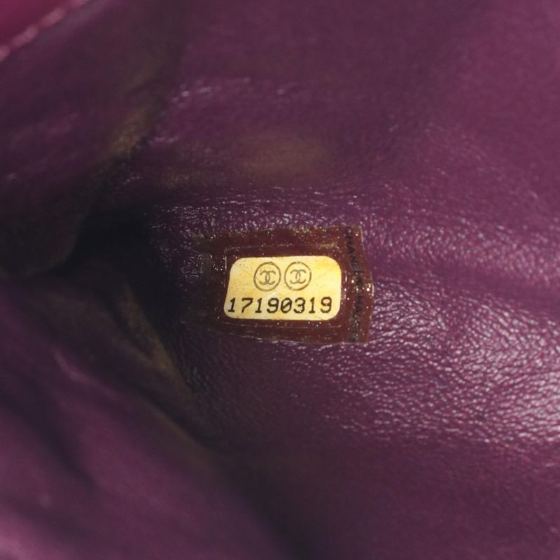 Chanel Shoulder Bag Matelasse Chain Pouch Purple Leather Matelasse Chain Pouch