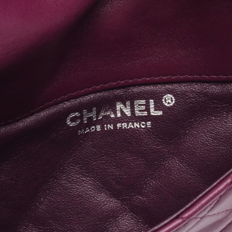 Chanel Shoulder Bag Matelasse Chain Pouch Purple Leather Matelasse Chain Pouch