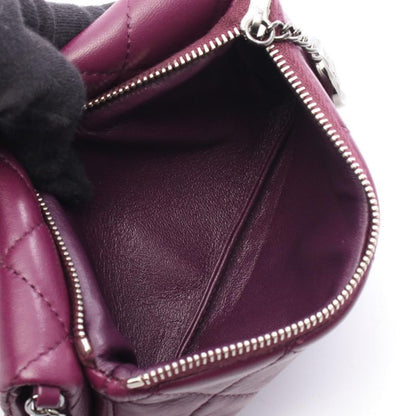 Chanel Shoulder Bag Matelasse Chain Pouch Purple Leather Matelasse Chain Pouch