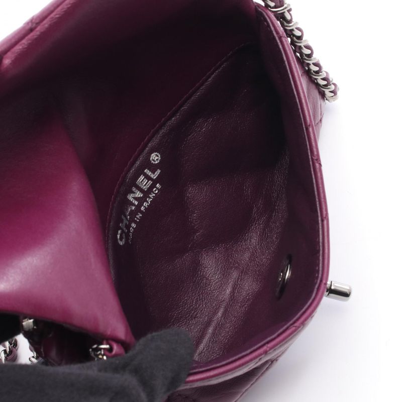 Chanel Shoulder Bag Matelasse Chain Pouch Purple Leather Matelasse Chain Pouch