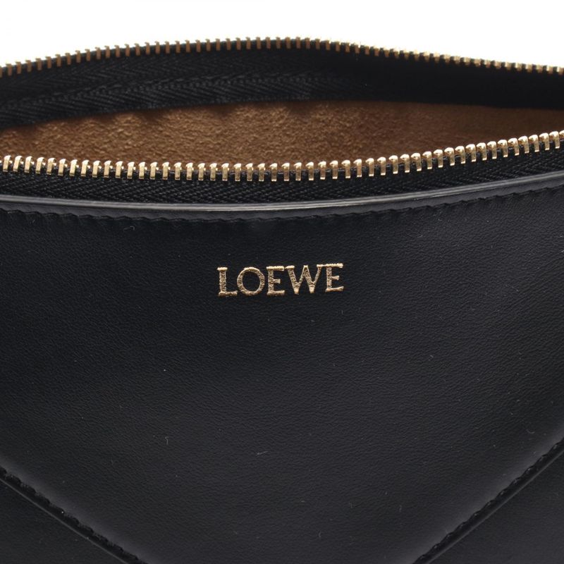 Loewe Second Bag Clutch Bag Puzzle Fold Pouch C510pt1x011100 Black Leather