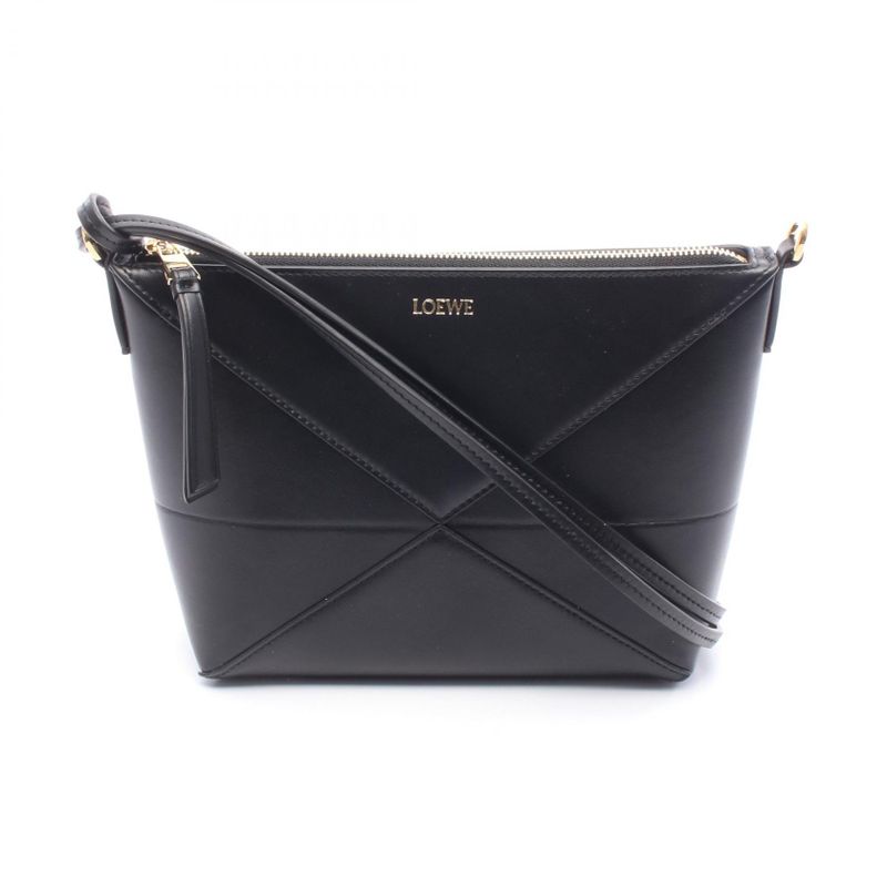 Loewe Second Bag Clutch Bag Puzzle Fold Pouch C510pt1x011100 Black Leather