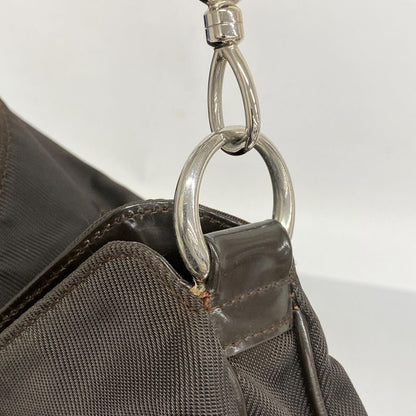 Gucci Handbag Bamboo 001 1781 1577 Nylon Dark Brown Silver Hardware 2way Bag