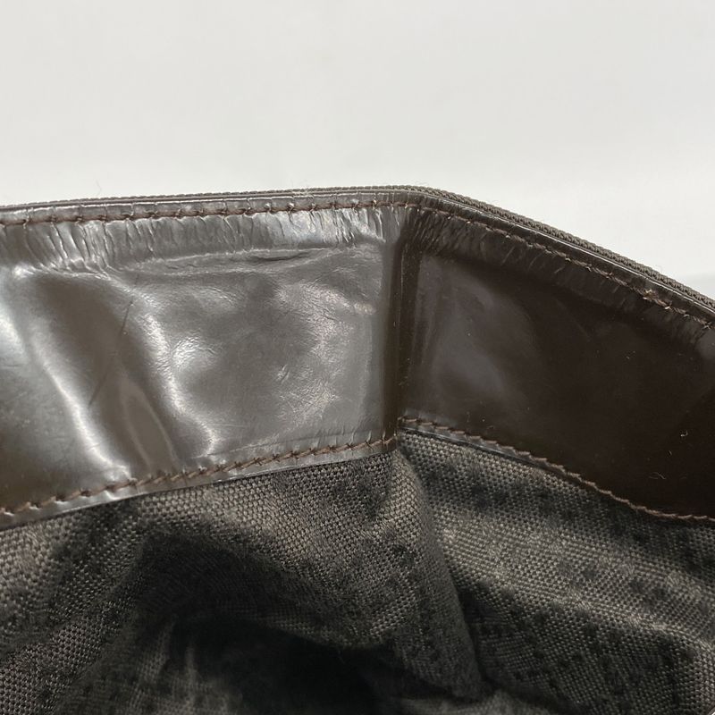 Gucci Handbag Bamboo 001 1781 1577 Nylon Dark Brown Silver Hardware 2way Bag