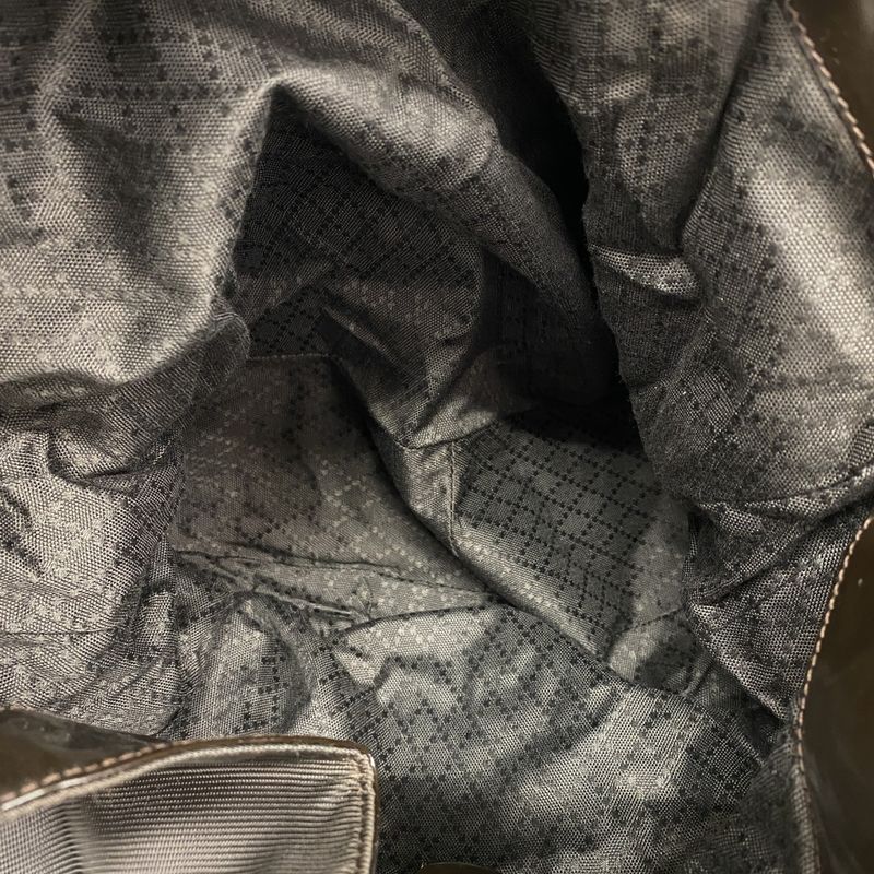 Gucci Handbag Bamboo 001 1781 1577 Nylon Dark Brown Silver Hardware 2way Bag