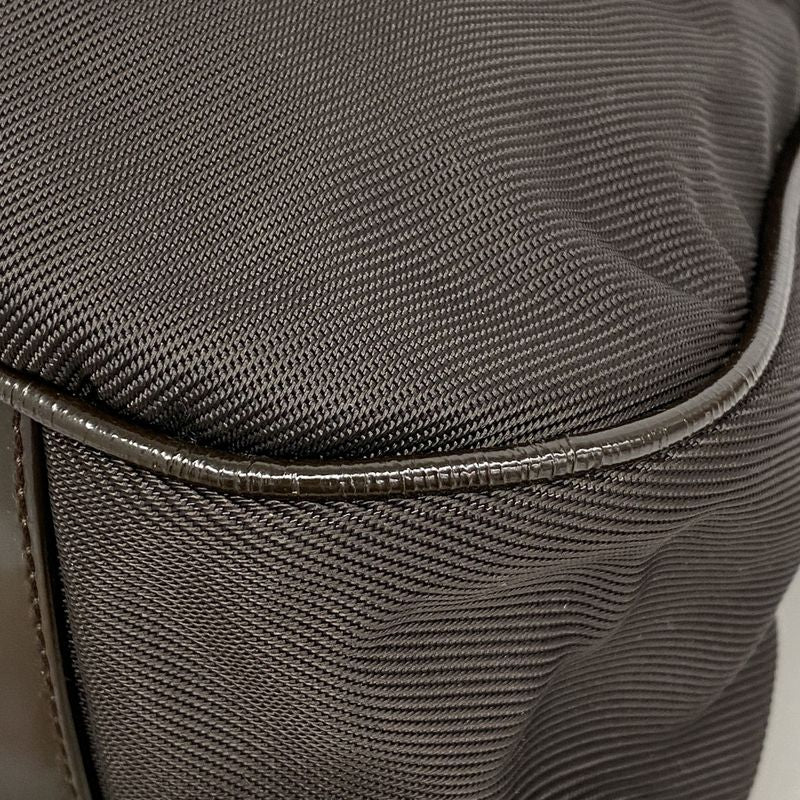 Gucci Handbag Bamboo 001 1781 1577 Nylon Dark Brown Silver Hardware 2way Bag