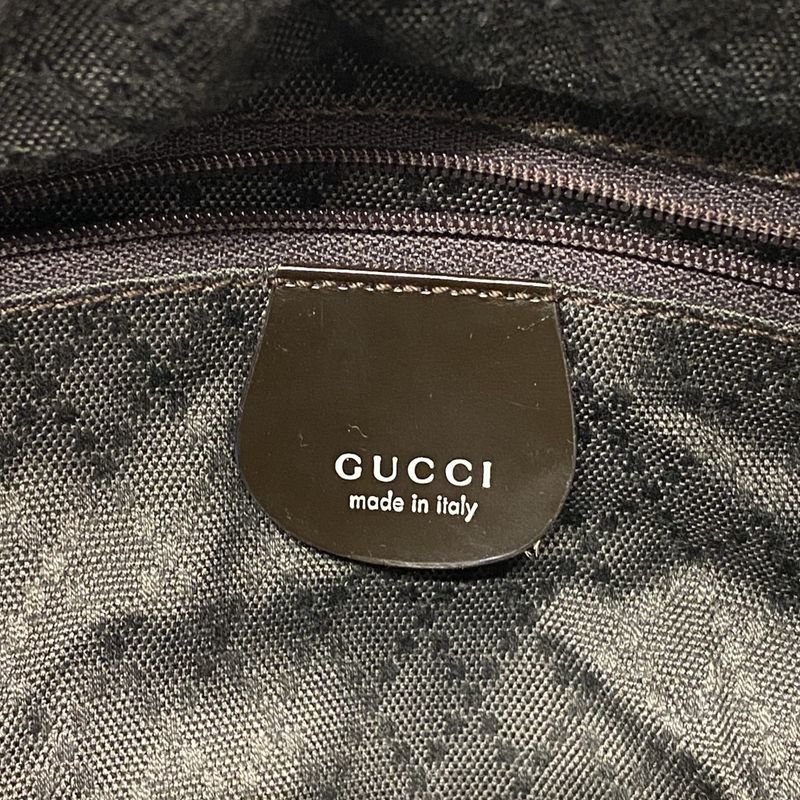 Gucci Handbag Bamboo 001 1781 1577 Nylon Dark Brown Silver Hardware 2way Bag