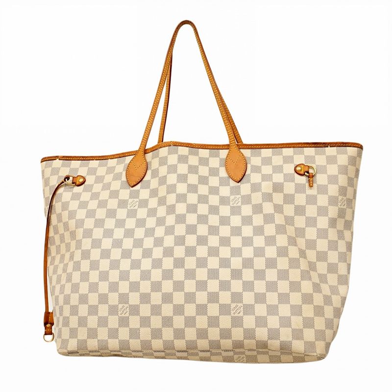 Louis Vuitton Damier Azure Neverfull GM N51108 White Ladies Tote Bag