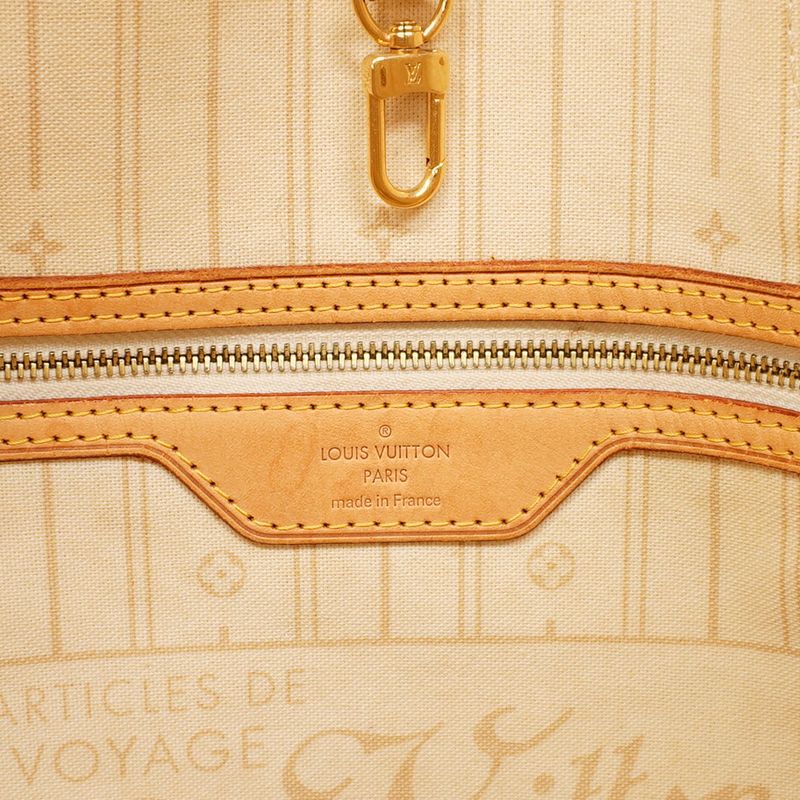 Louis Vuitton Damier Azure Neverfull GM N51108 White Ladies Tote Bag