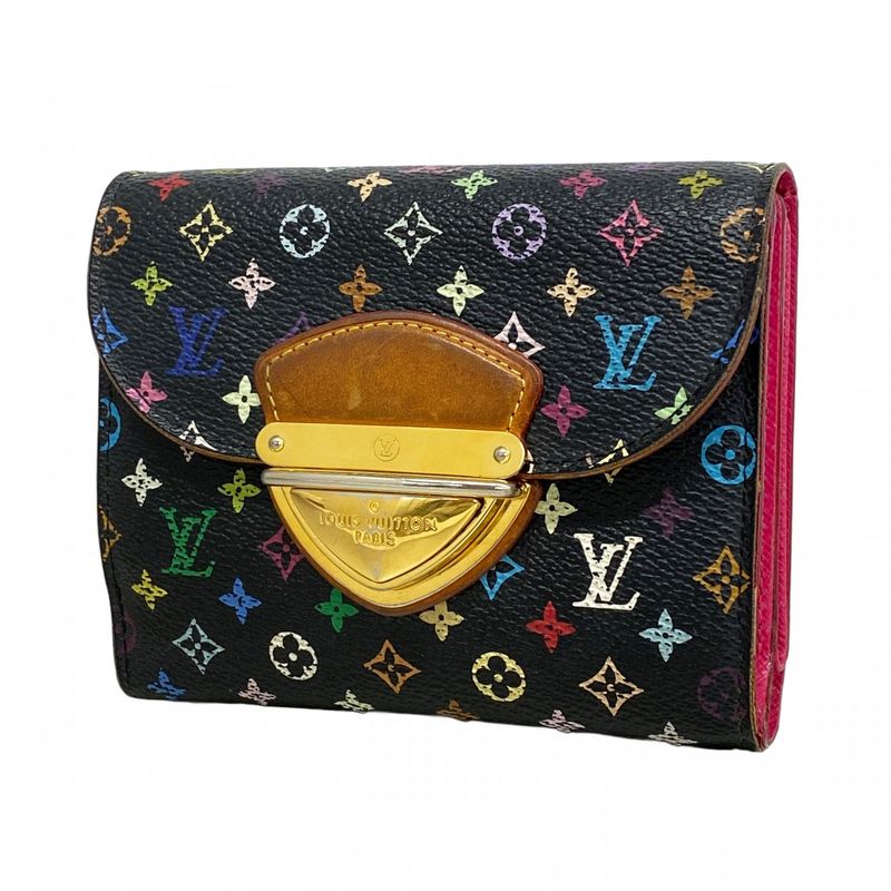 Louis Vuitton Trifold Wallet Monogram Multicolor Portefeuille Koala M58087 Noir