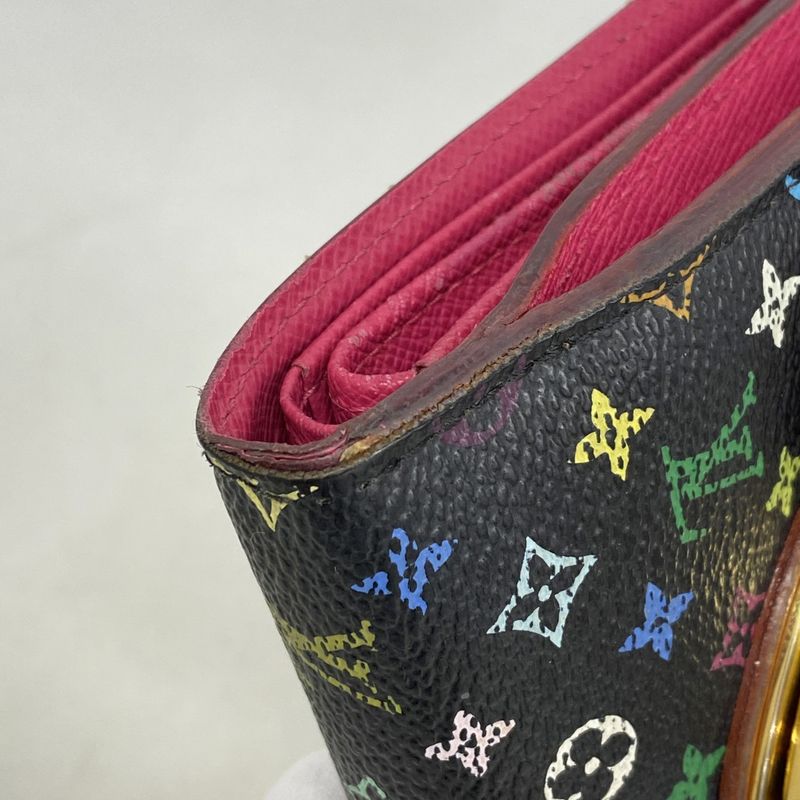 Louis Vuitton Trifold Wallet Monogram Multicolor Portefeuille Koala M58087 Noir