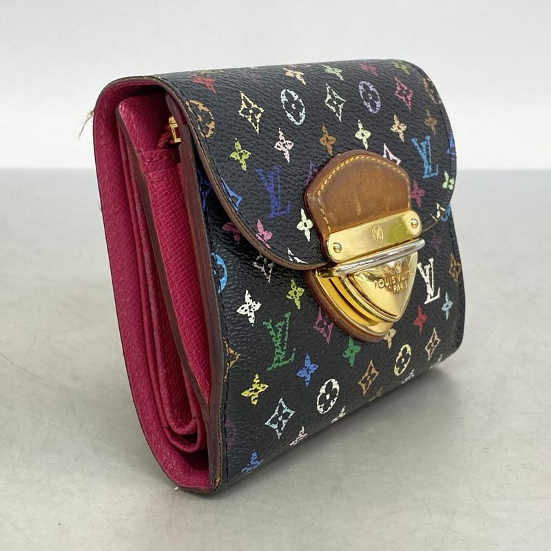 Louis Vuitton Trifold Wallet Monogram Multicolor Portefeuille Koala M58087 Noir