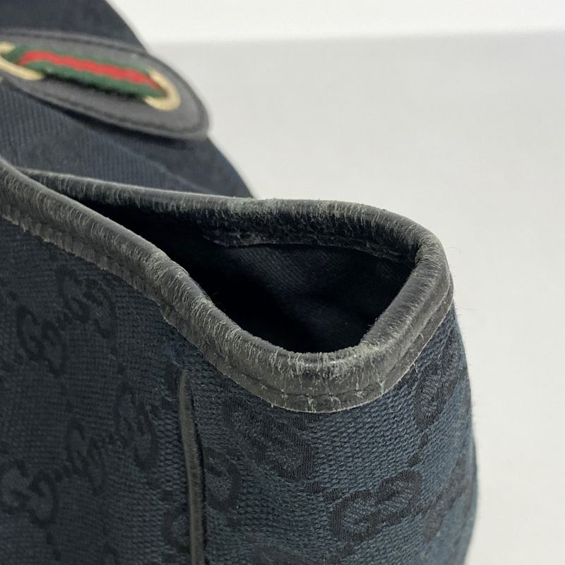 Gucci Tote Bag GG Canvas/sherry Line Princy 163805 Canvas Black Gold Hardware