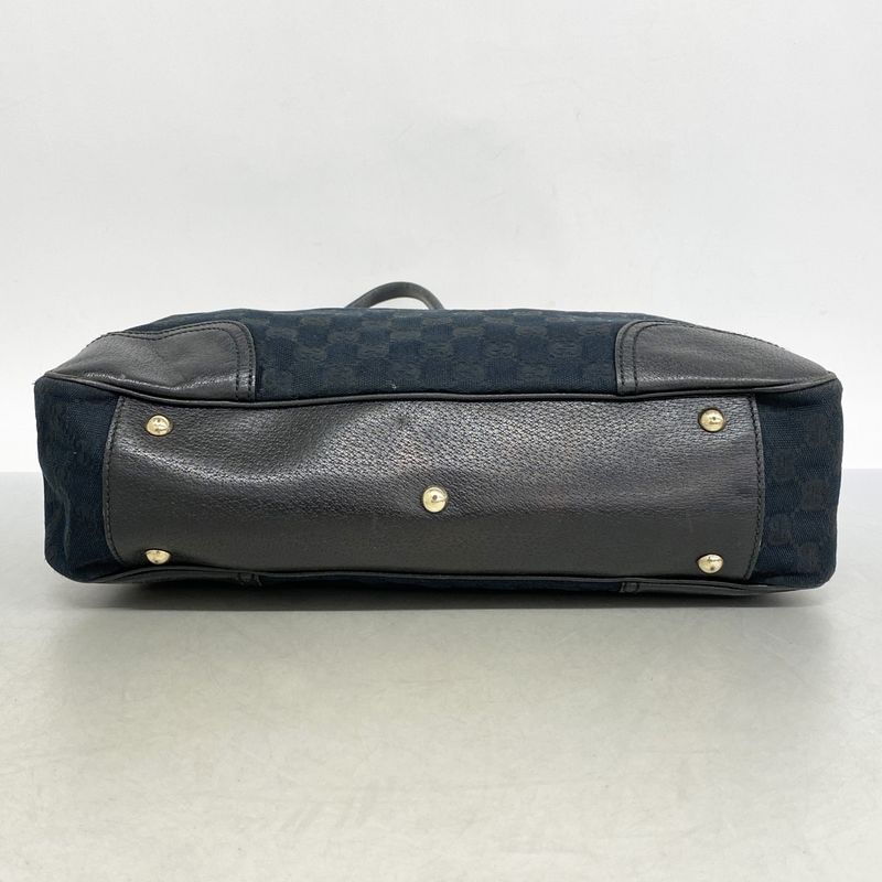 Gucci Tote Bag GG Canvas/sherry Line Princy 163805 Canvas Black Gold Hardware