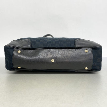 Gucci Tote Bag GG Canvas/sherry Line Princy 163805 Canvas Black Gold Hardware