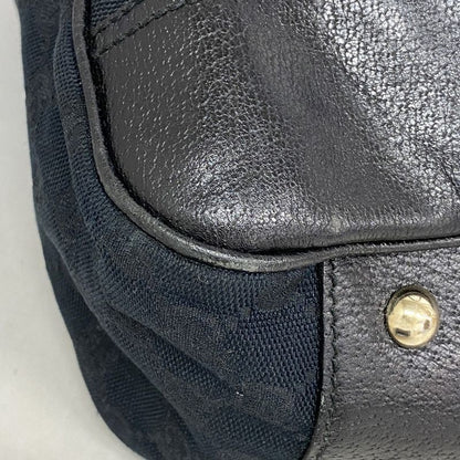 Gucci Tote Bag GG Canvas/sherry Line Princy 163805 Canvas Black Gold Hardware