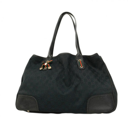Gucci Tote Bag GG Canvas/sherry Line Princy 161719 Canvas Black Gold Hardware