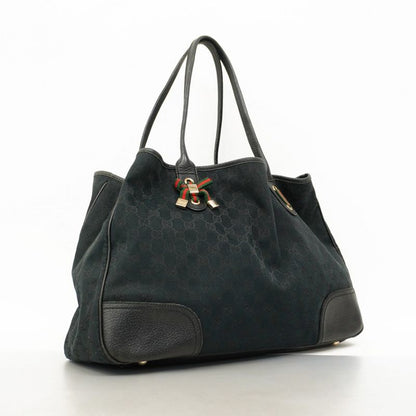 Gucci Tote Bag GG Canvas/sherry Line Princy 161719 Canvas Black Gold Hardware