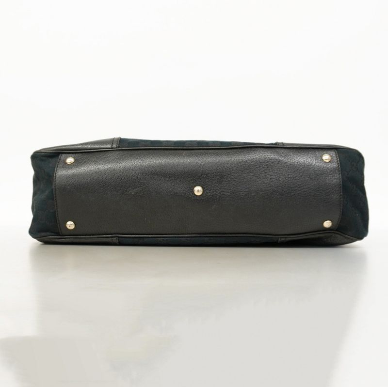 Gucci Tote Bag GG Canvas/sherry Line Princy 161719 Canvas Black Gold Hardware