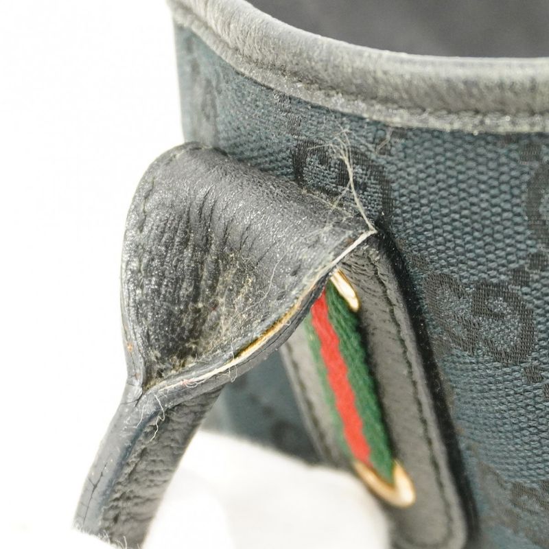 Gucci Tote Bag GG Canvas/sherry Line Princy 161719 Canvas Black Gold Hardware