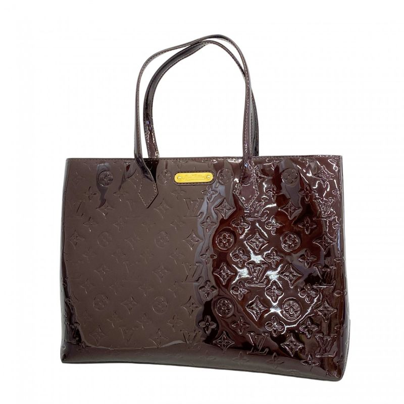 Louis Vuitton Tote Bag Vernis Wilshire MM M91645 Amarante Women's