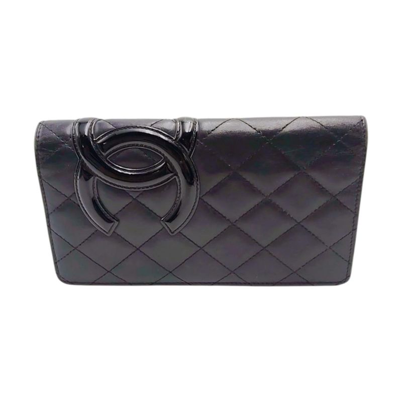 Chanel Cambon Long Foldable Wallet Long Wallet Chanel Black X Pink