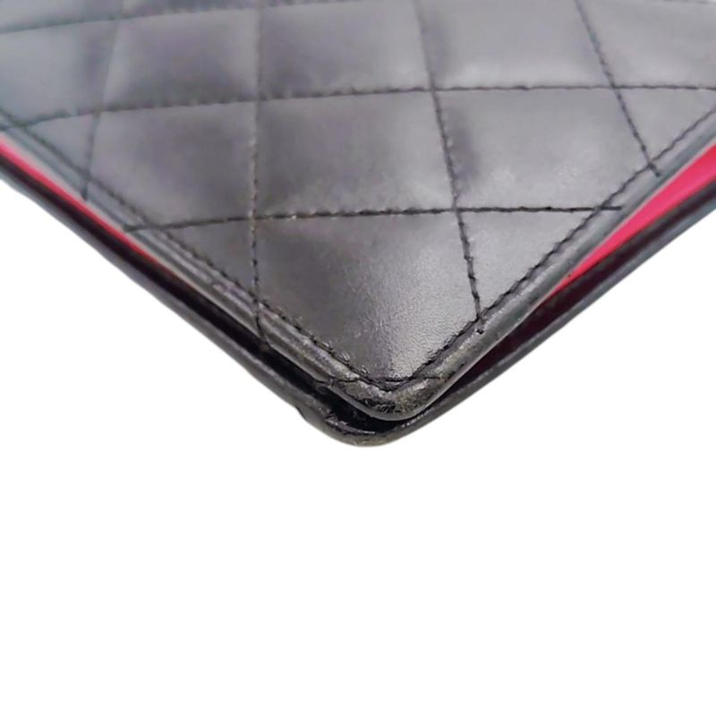 Chanel Cambon Long Foldable Wallet Long Wallet Chanel Black X Pink