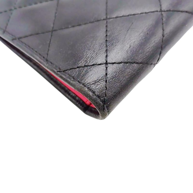 Chanel Cambon Long Foldable Wallet Long Wallet Chanel Black X Pink