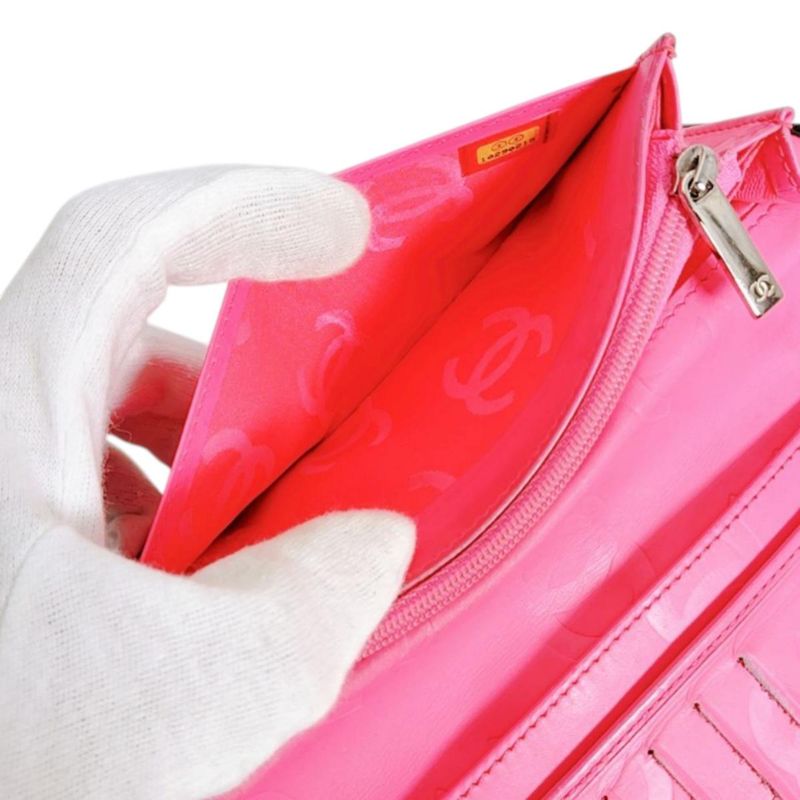 Chanel Cambon Long Foldable Wallet Long Wallet Chanel Black X Pink