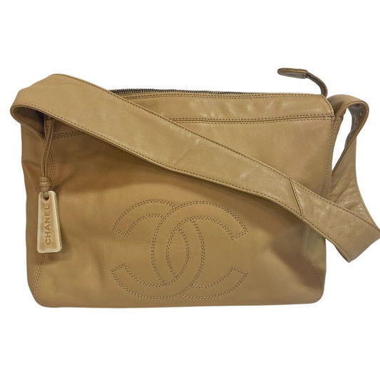 Chanel Coco Mark Shoulder Bag Cabasn Diagonal Shoulder Brand Beige Women