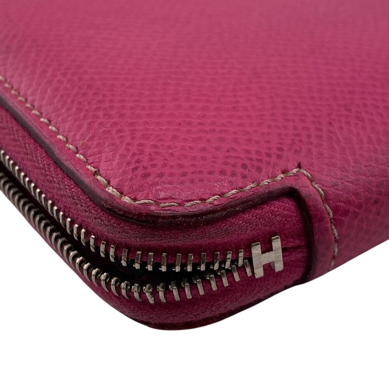 Hermes Azap Long Silk Inn Round Zipper Long Wallet Branded Card Holder Coin