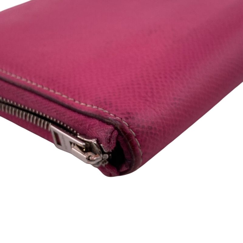 Hermes Azap Long Silk Inn Round Zipper Long Wallet Branded Card Holder Coin