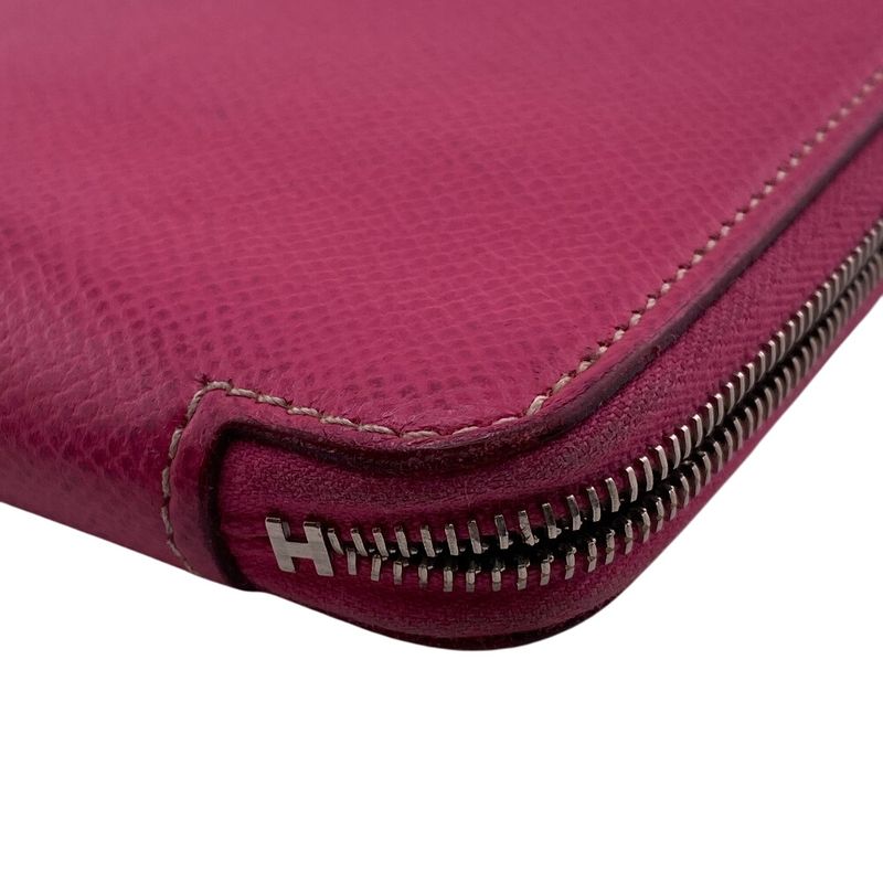 Hermes Azap Long Silk Inn Round Zipper Long Wallet Branded Card Holder Coin