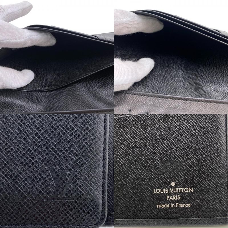 Louis Vuitton M30501 Portefeuille Braza Foldable Taiga Long Wallet Branded Card