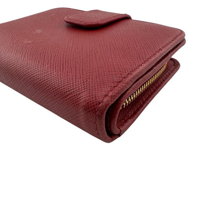 Prada 1ml018 Bifold Wallet Red Ladies